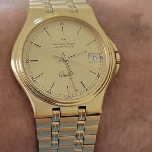 Vintage Hamilton Masterpiece Gold Tone Watch For Man